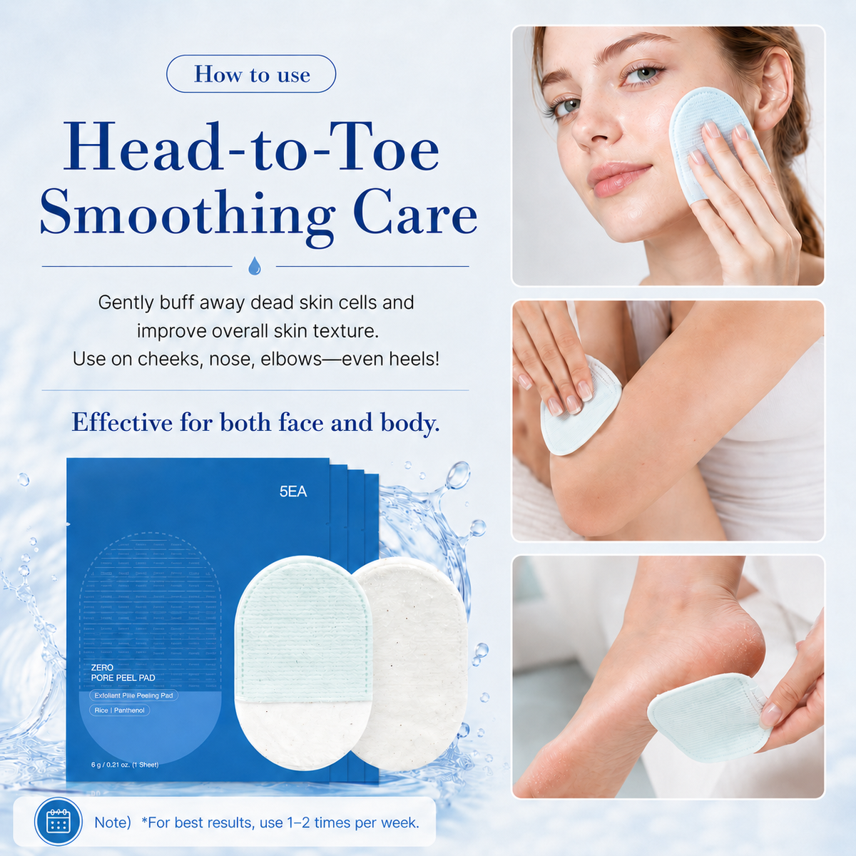 Body Exfoliating Scrub Pads For Bumpy Flaky Skin 5 Pack