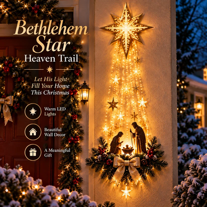 ✨Last Day 49% OFF✨✝️ Bethlehem Star of Faith – Lighted Christmas Wall Decor